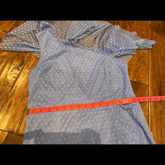 ASOS Blue Cold Shoulder Swiss Dot Asymmetrical Dress, 10 - Picture 14 of 16